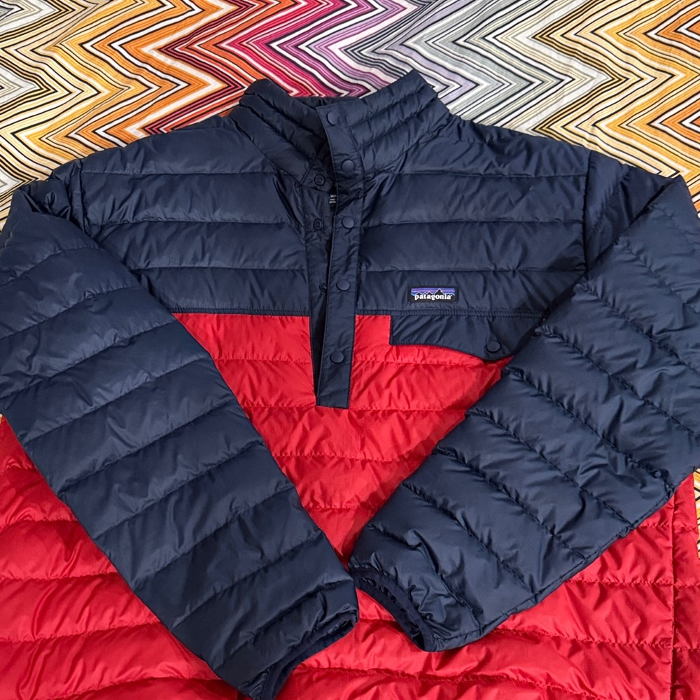 Patagonia Blue & Red Quilted Jacket XL